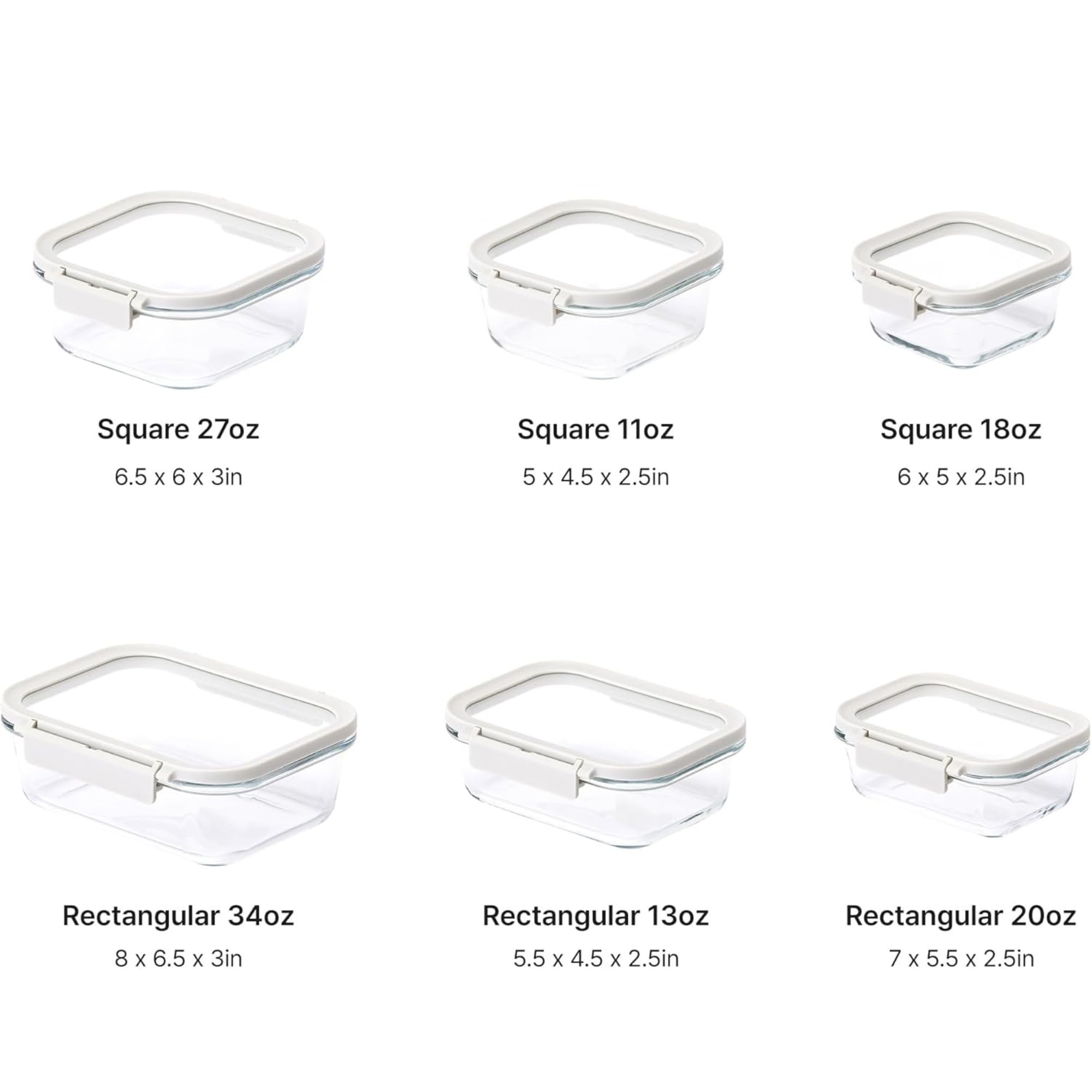 Neoflam Comodo 6 Stück Frischhaltedosen aus Glas mit Deckel - Luftdicht Stapelbar Meal Prep Set - BPA Frei Mikrowellenofen Air Fryer Gefrierschrank Sicher - Wiederverwendbare Glasbehälter für Zuhause