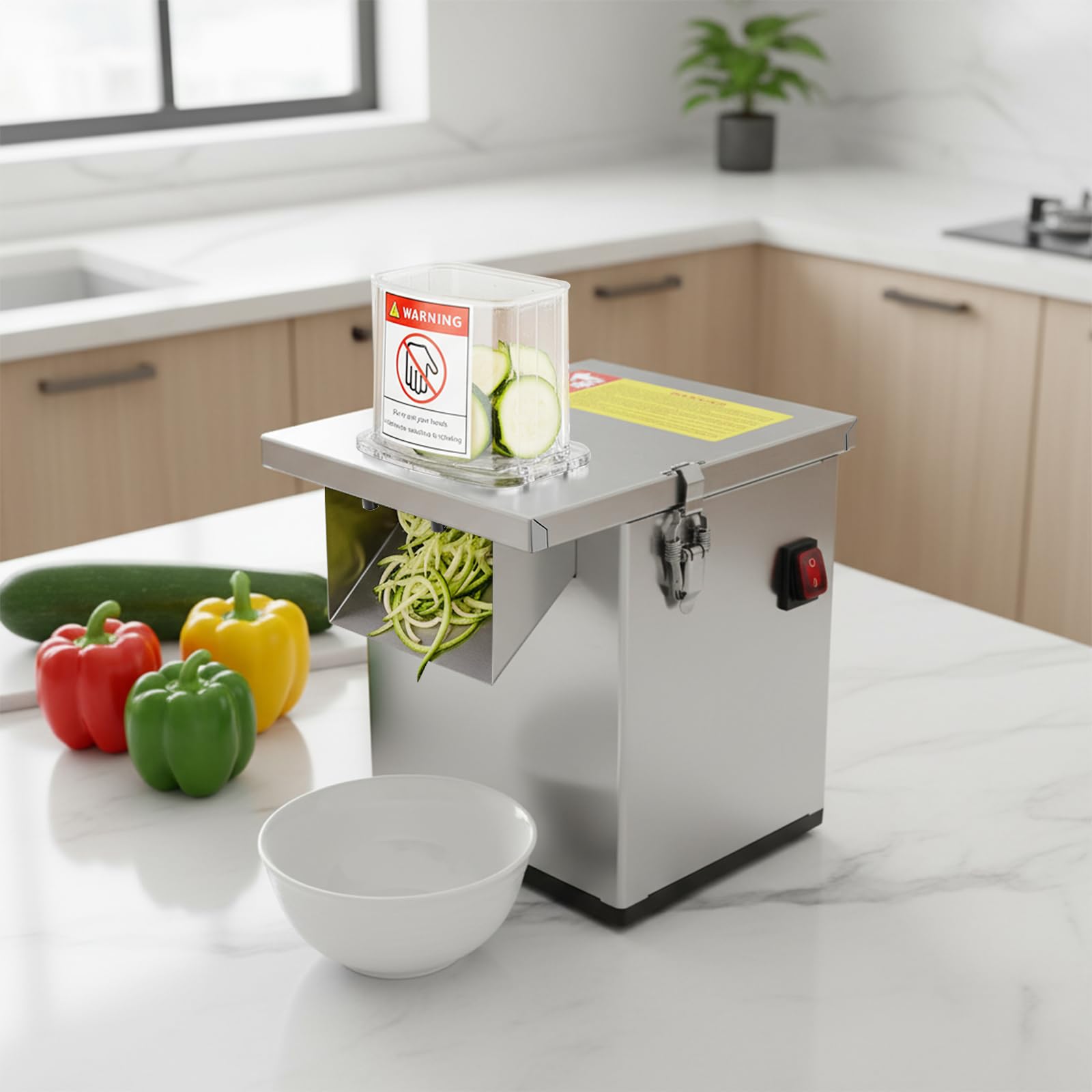 Elektrischer Gemüseschneider Multifunktion, Küchenhelfer mit 6 Aufsätzen für Schneiden, Hobeln, Reiben, Spargel, Salat, Haushalt Küche