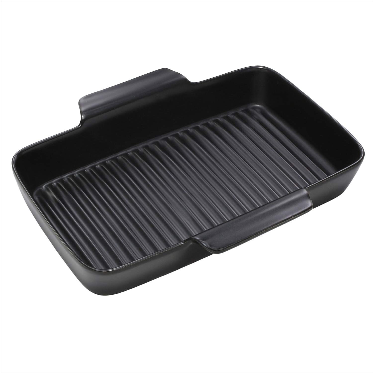 Sanjo Grill Pan, Black, 10 inches (25.5 cm), Wanko Ware with Hand, Grill, Ceramic Plate, 17049