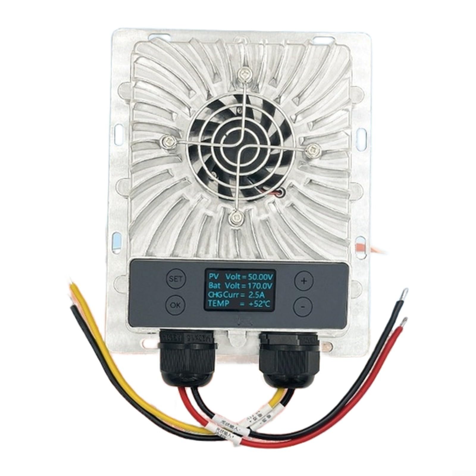 Regulador de carga solar MPPT de 400 W, 120-180 V, 99,5 % de eficiencia, voltaje ajustable, enfriamiento inteligente del ventilador para baterías de plomo-ácido, litio-fosfato ferroso, para caravanas