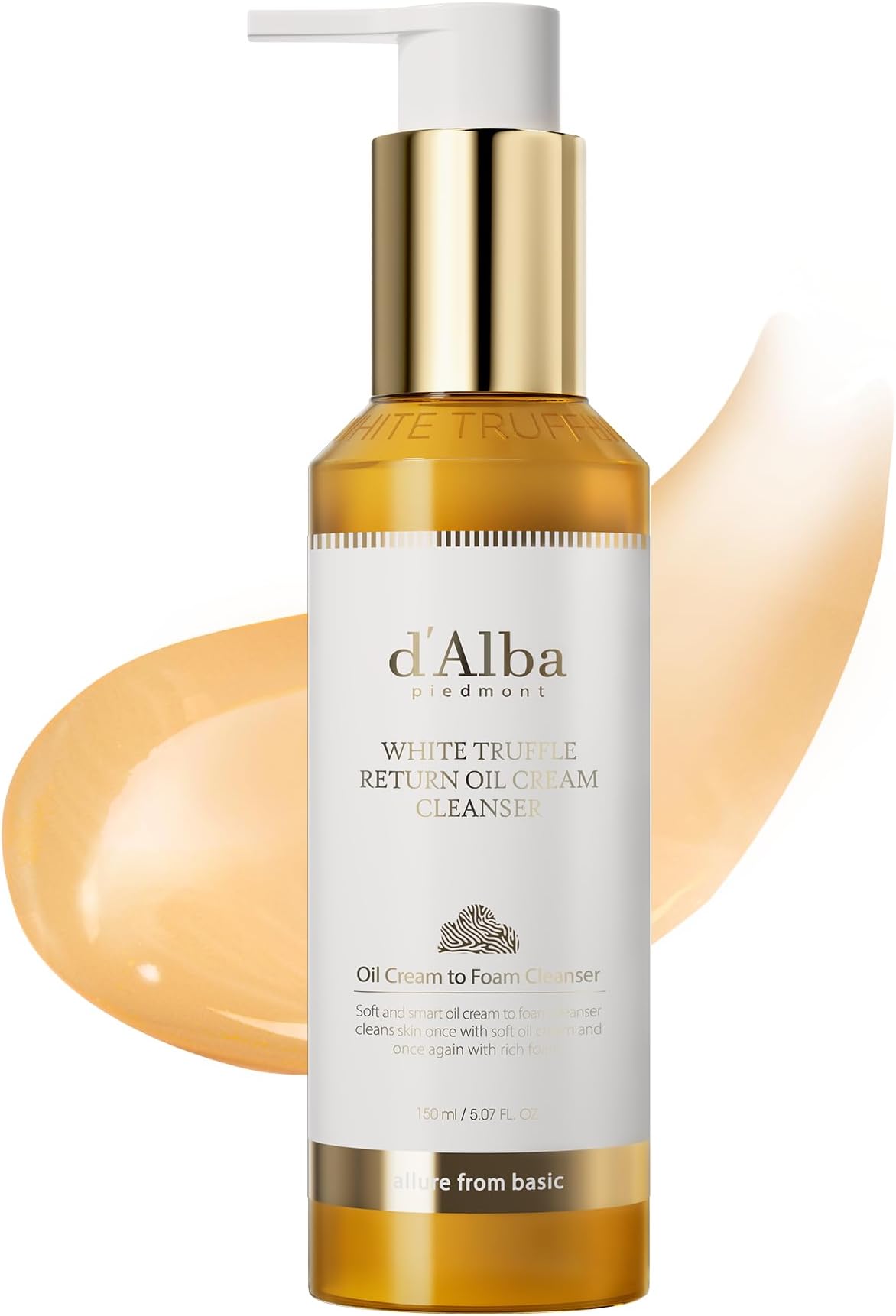 [d'Alba Official] White Truffle Return Oil Cream Cleanser (150ml) Return Oil Cream Cleanser - Pores, Dead Skin Cells, Face Cleanser, Makeup Remover, Removes Sunscreen, Oil Cleansing, Cream Cleansing