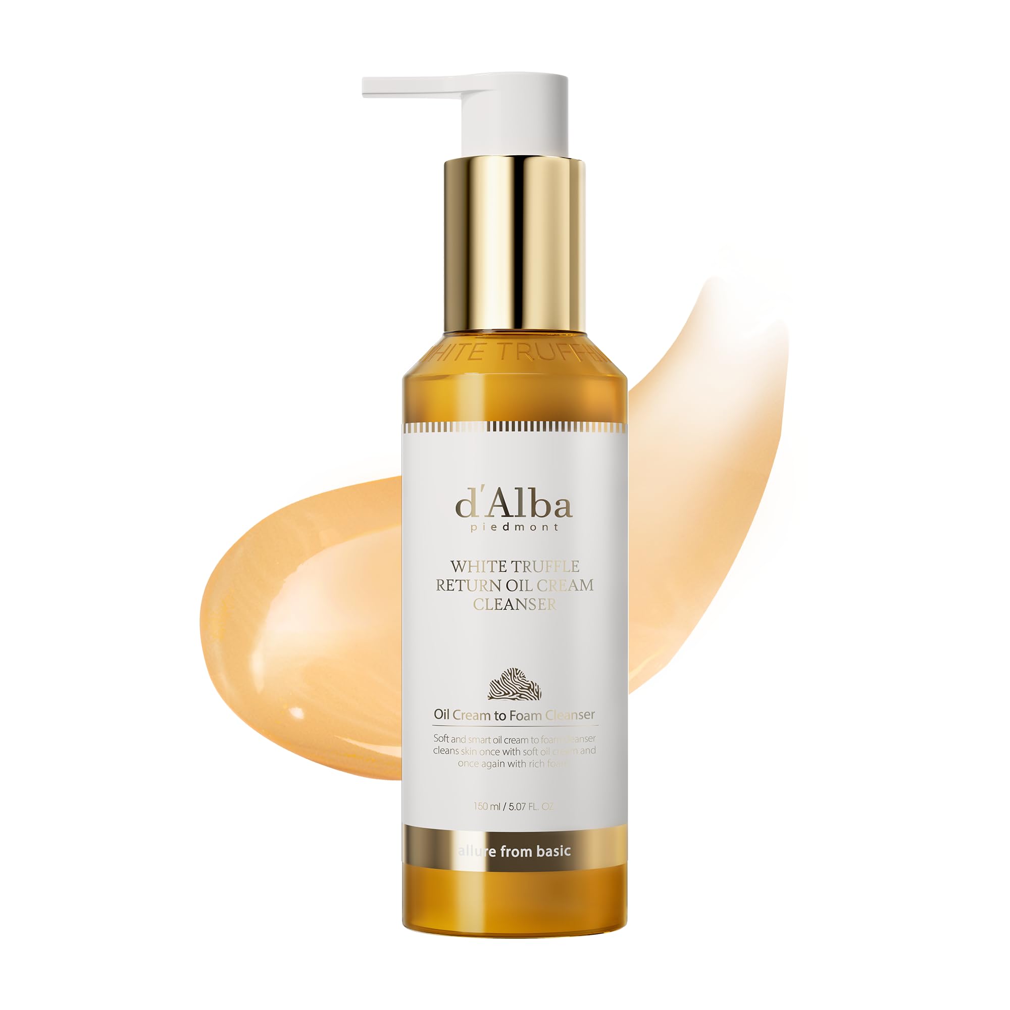 【d'Alba公式】 ホワイトトリュフリターンオイルクリームクレンザー(150ml) Return Oil Cream Cleanser - 毛穴 角質 洗顔料 メイク落とし 日焼け止め落ちる オイルクレンジング クリームクレンジング 乾燥肌 敏感肌 ヴィーガン