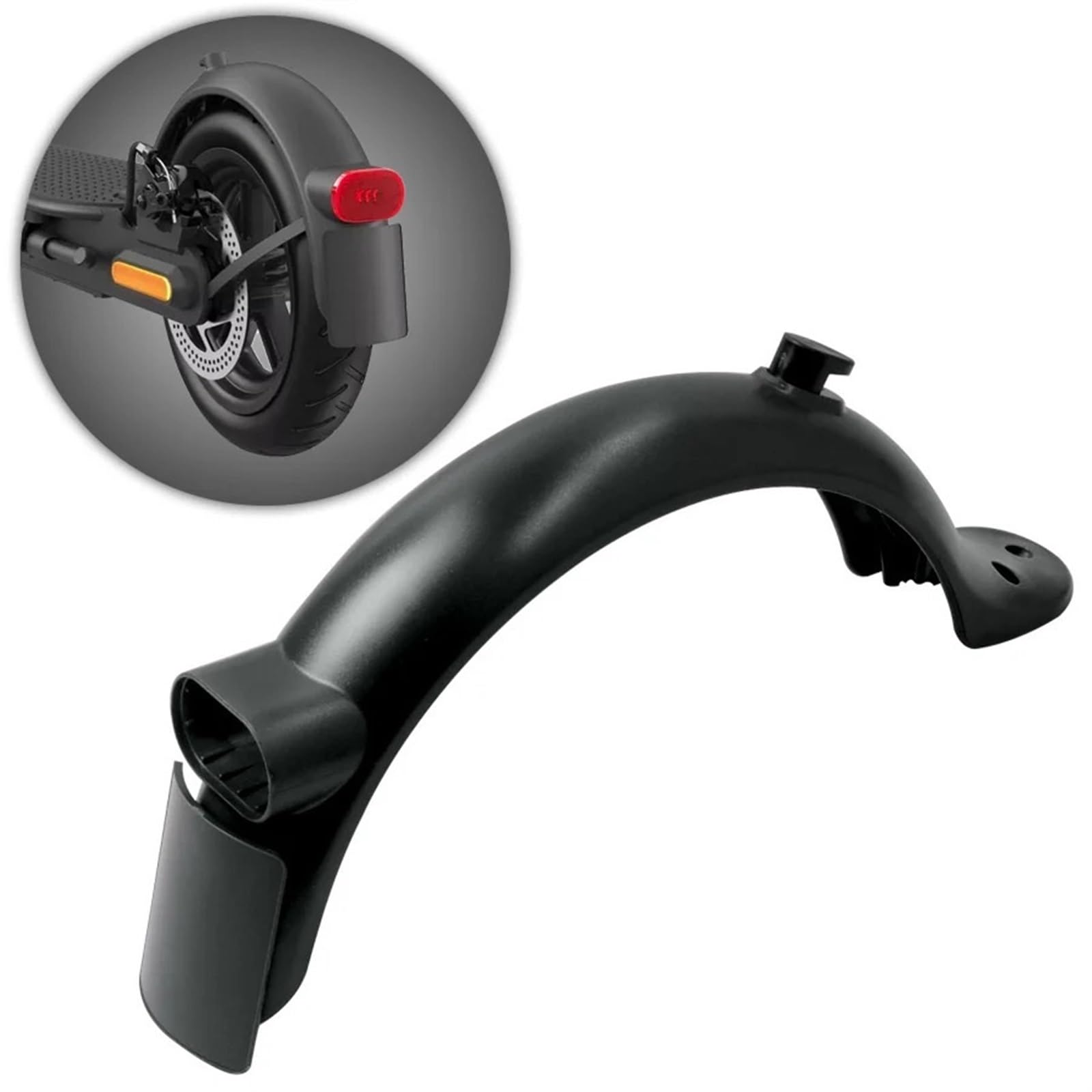 Guardabarros Trasero Mejorado Compatible For Xiaomi M365 Pro2 Scooter Eléctrico Luz Trasera Neumático Trasero Splash Guardabarros Kit De Soporte(Black Sets)