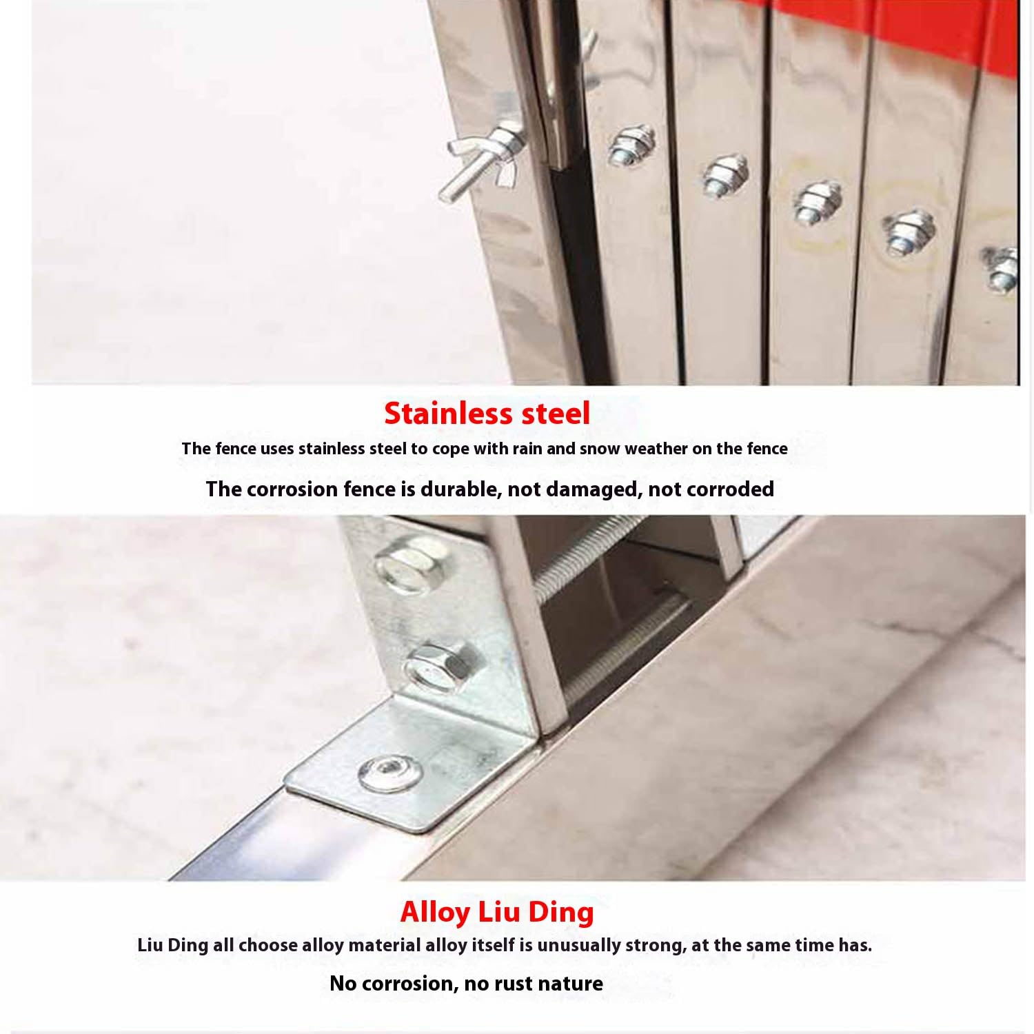 Genérico Barrera metálica Extensible con Ruedas - Puerta Plegable de Seguridad Vial de 1,2 x 8 m, Sistema de Control de Acceso Tipo Tijera para Seguridad en el Lugar de Trabajo, fácil instalación, ba