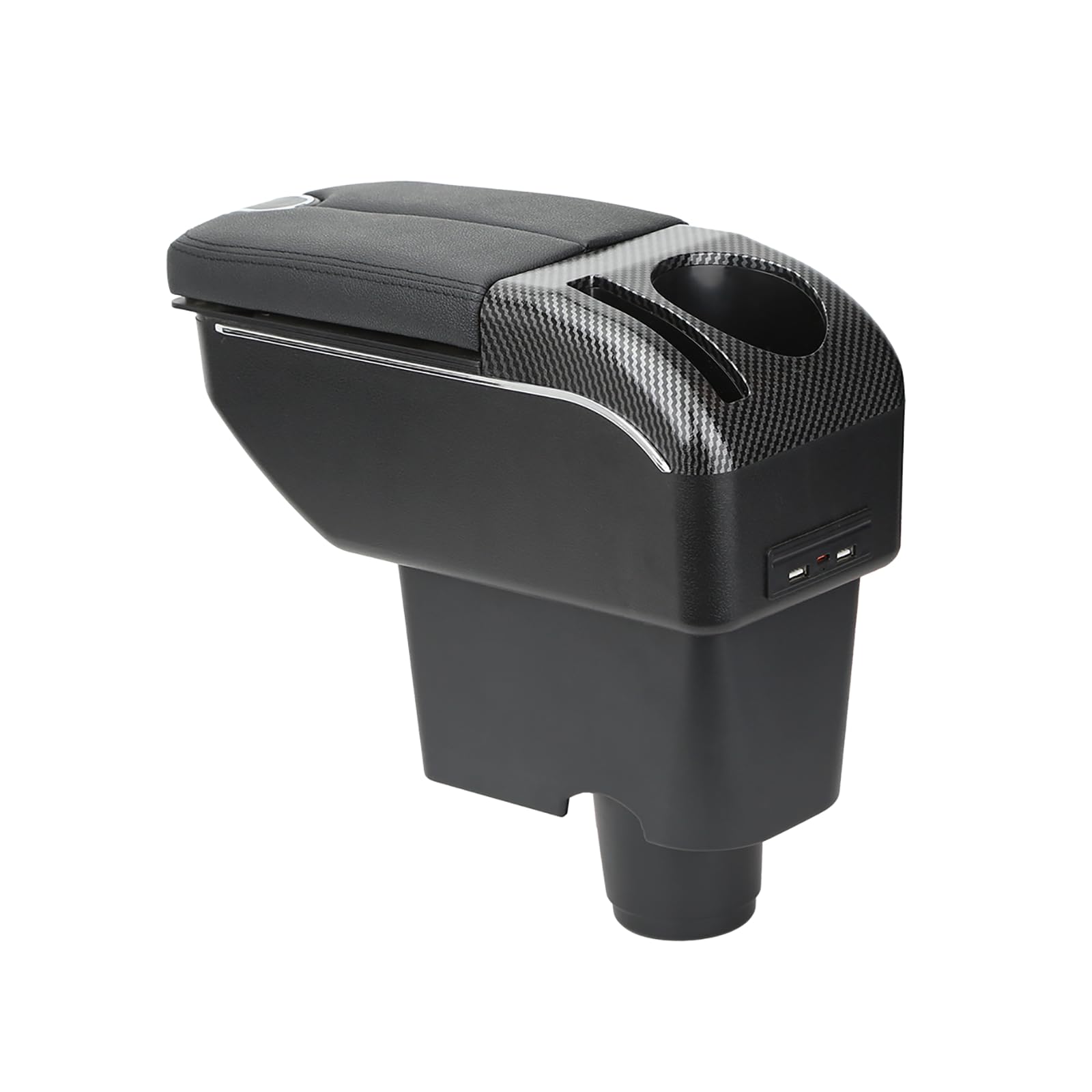 ZENVI Braccioli Compatible with Volkswagen VW UP Braccioli 2011-2023 Console Centrale Organizer Immagazzinaggio Scatola Stile Doppia Porta Utilizzabile Per Autisti Supporto Gomito (Stile Nero)