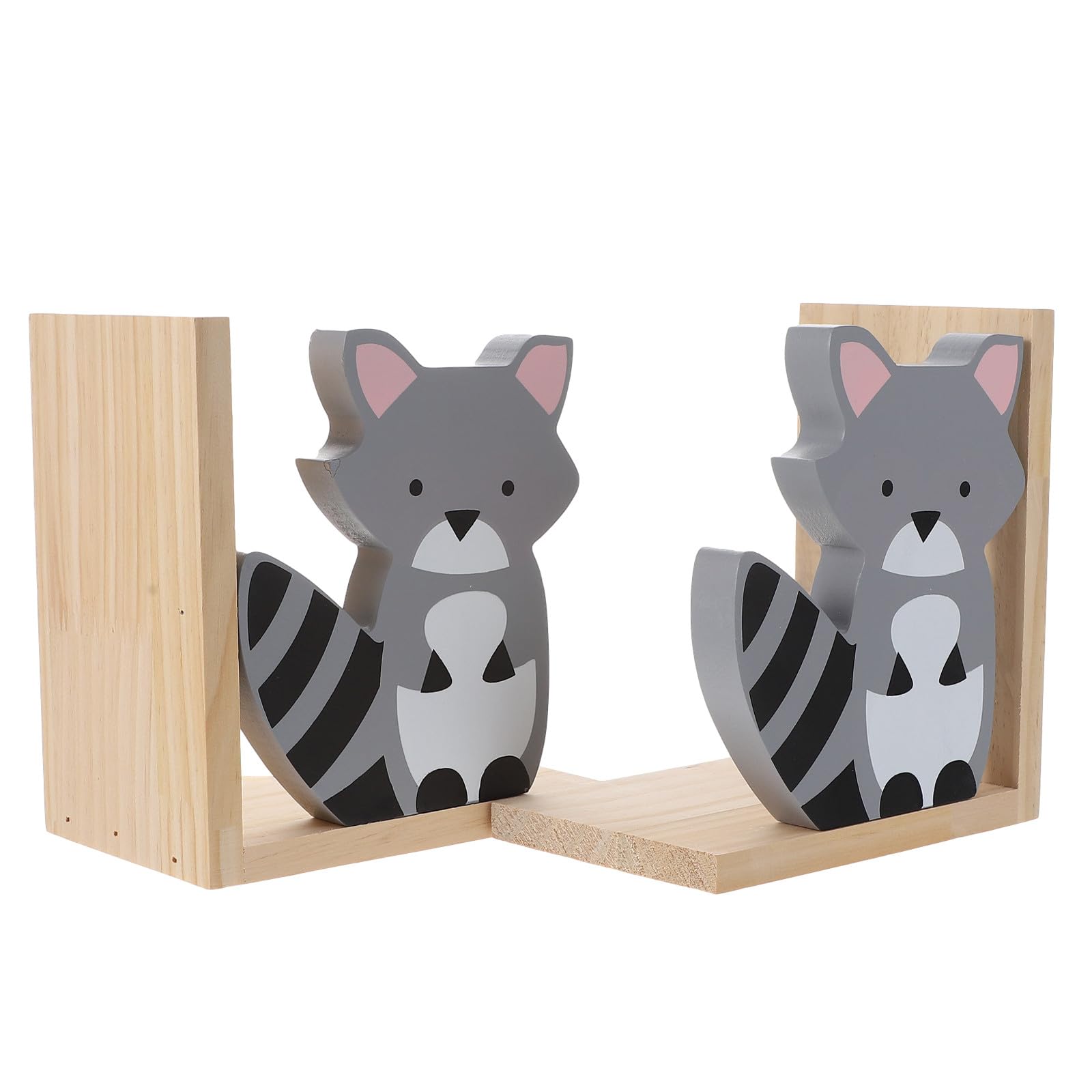 Sujetalibros de mapache de madera Happyyami organizador de escritorio infantil para aulas y hogar