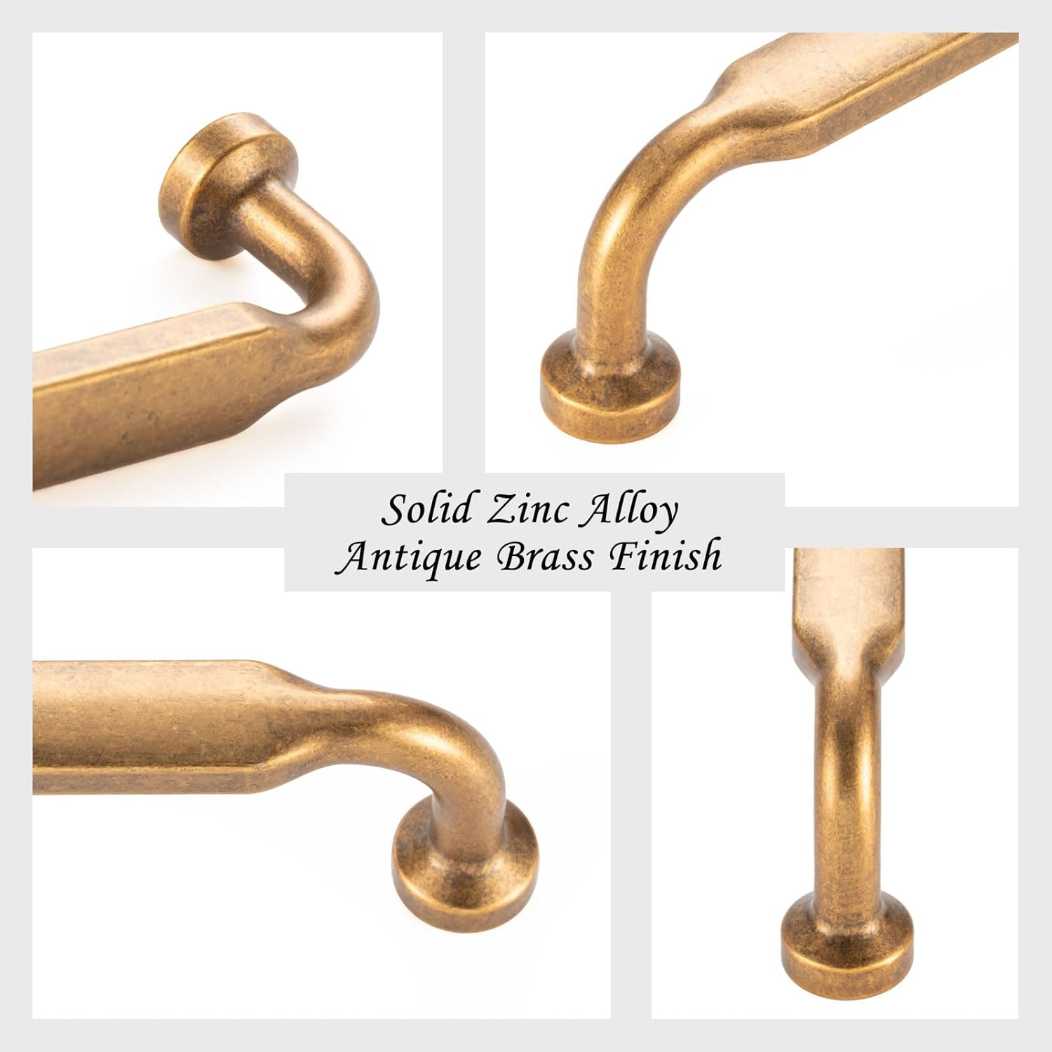 10 Pack 3 Inch Hole Centers, Antique Brass Cabinet Pulls Vintage Brass Cabinet Handles Brass Kitchen Hardware for Cabinets ZP2302 Drawer Bedroom Dresser Bathroom Vanity Cupboard