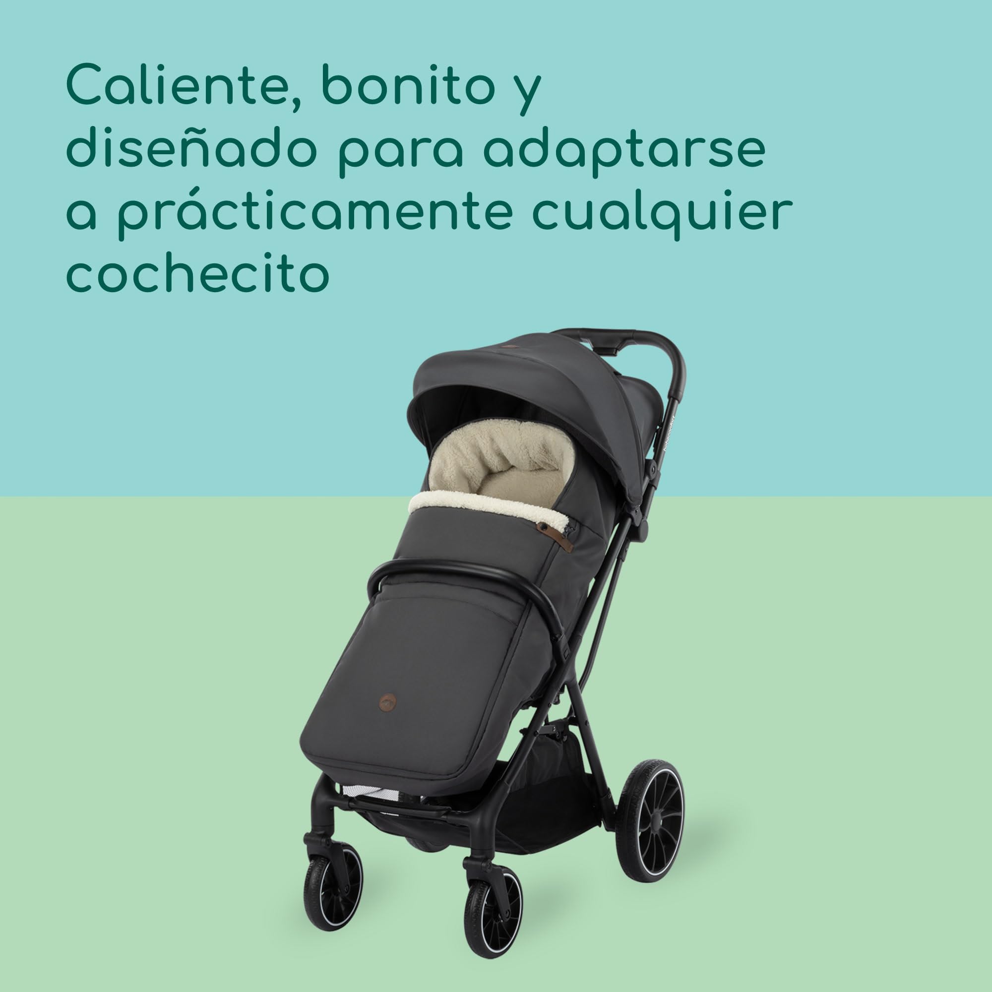 Bebeconfort Saco Carro Bebé Universal, Desde Nacimiento, Mineral Graphite | Saco Silla Paseo Universal para Bebé con Tejido Suave, Hasta 3 Años (0-15 kg), Enganche Estándar, Apto para Lavadora