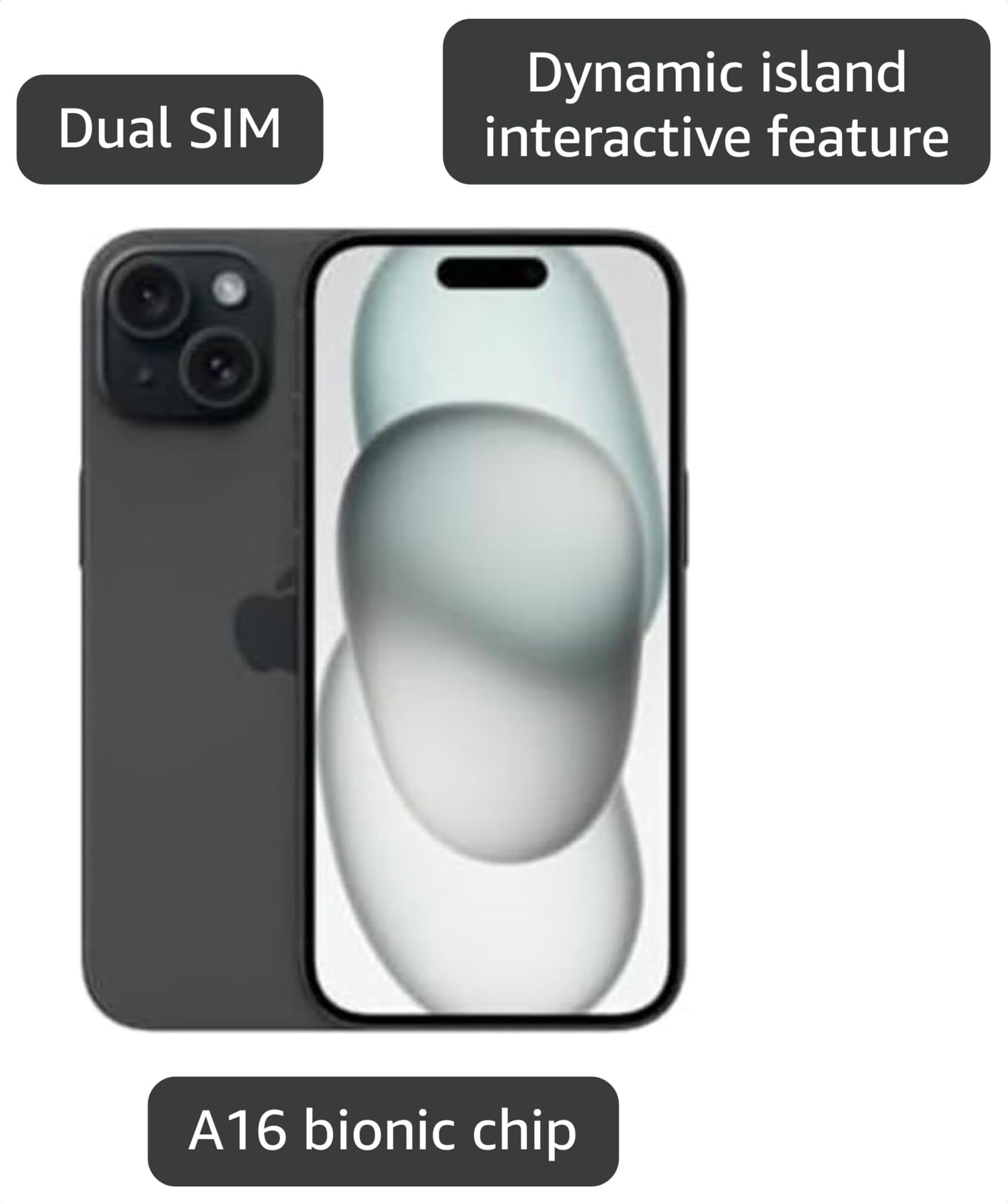 Amazon.com: Apple iPhone 15, 128GB, Black - GSM Carriers (Renewed