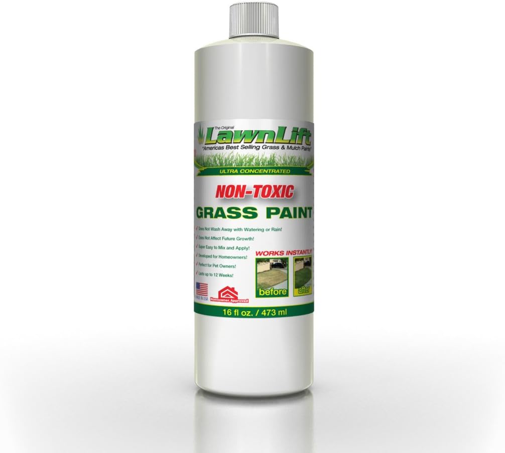 Lawnlift Ultra Concentrated (Green) Grass Paint 16oz. = 1.375 Gallons of Product.