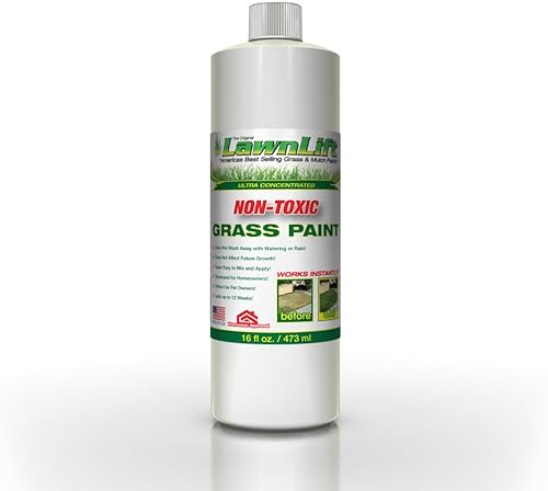Lawnlift pintura para césped ultra concentrada, color verde de 16 onzas  1.375 galones de producto.