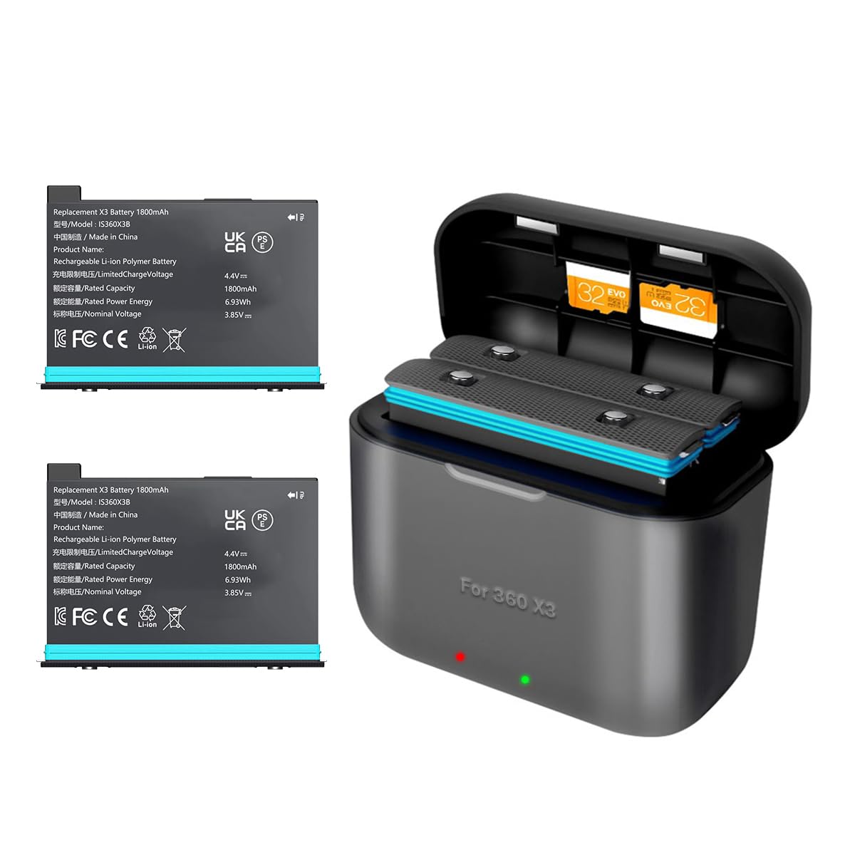 Insta360 X3 ＋ バッテリー2個＋充電ボックス付き Amazon.com : NBZZ 2 Packs 360 X3 Batteries with Charger Hub for