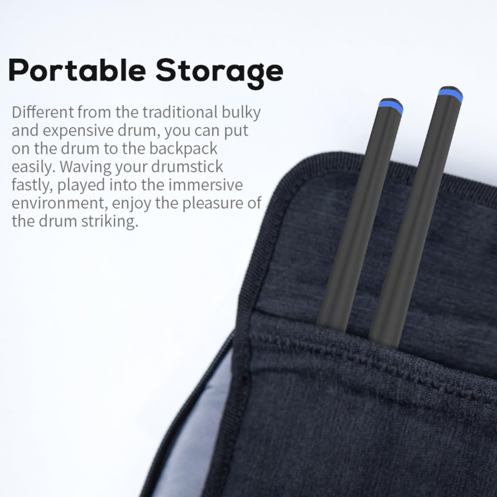 Virtuelles Air Drum Set mit Basspedal, Tragbare Elektronische Trommeln, Silent Digital Rock Beat Rhythm Kit Home und Outdoor