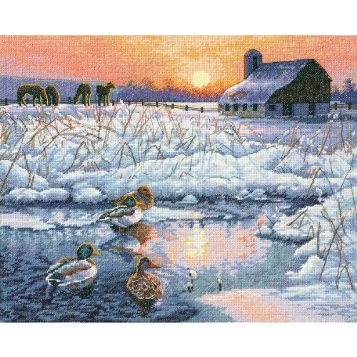 Dimensions Crafts The Gold Collection Counted Cross Stitch Kit, Winter Morning Dimensions Crafts The Gold Collection Counted Cross Stitch Kit, Winter Morning
