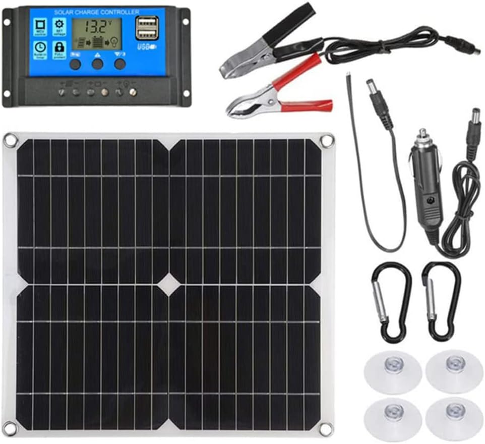 Solar Panel Kit,25 Watts Solar Panel 18 Volts Applicable to Motorhome Caravan Camper Shed Boat Yacht Off Grid Solar System Backup Power (20a Controller)