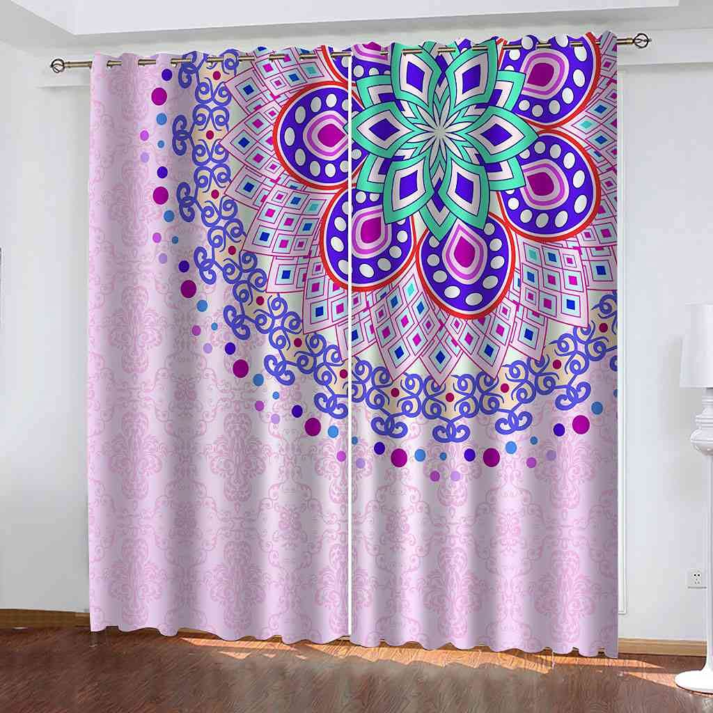 Rideau salon moderne violet abstrait pour chambre d'enfants
