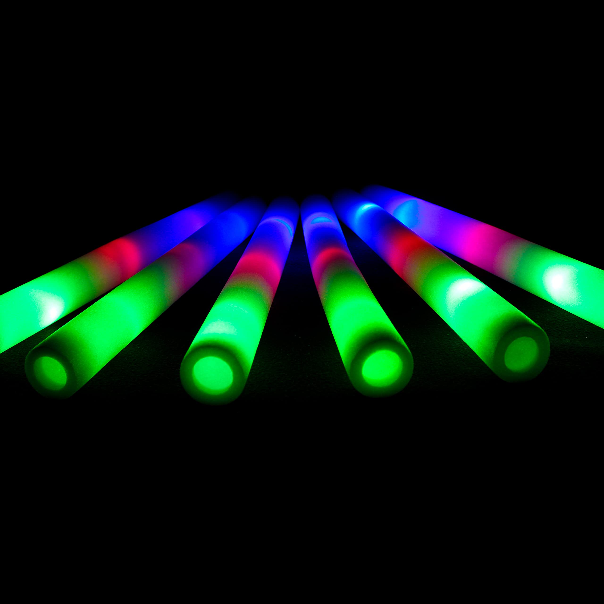 25 Unidades Palos Led 48cm, Palos led para Bodas, Barras Luminosas, Sticks Luminosos para Fiestas, Palos de Espuma Luminosos con led Multicolor