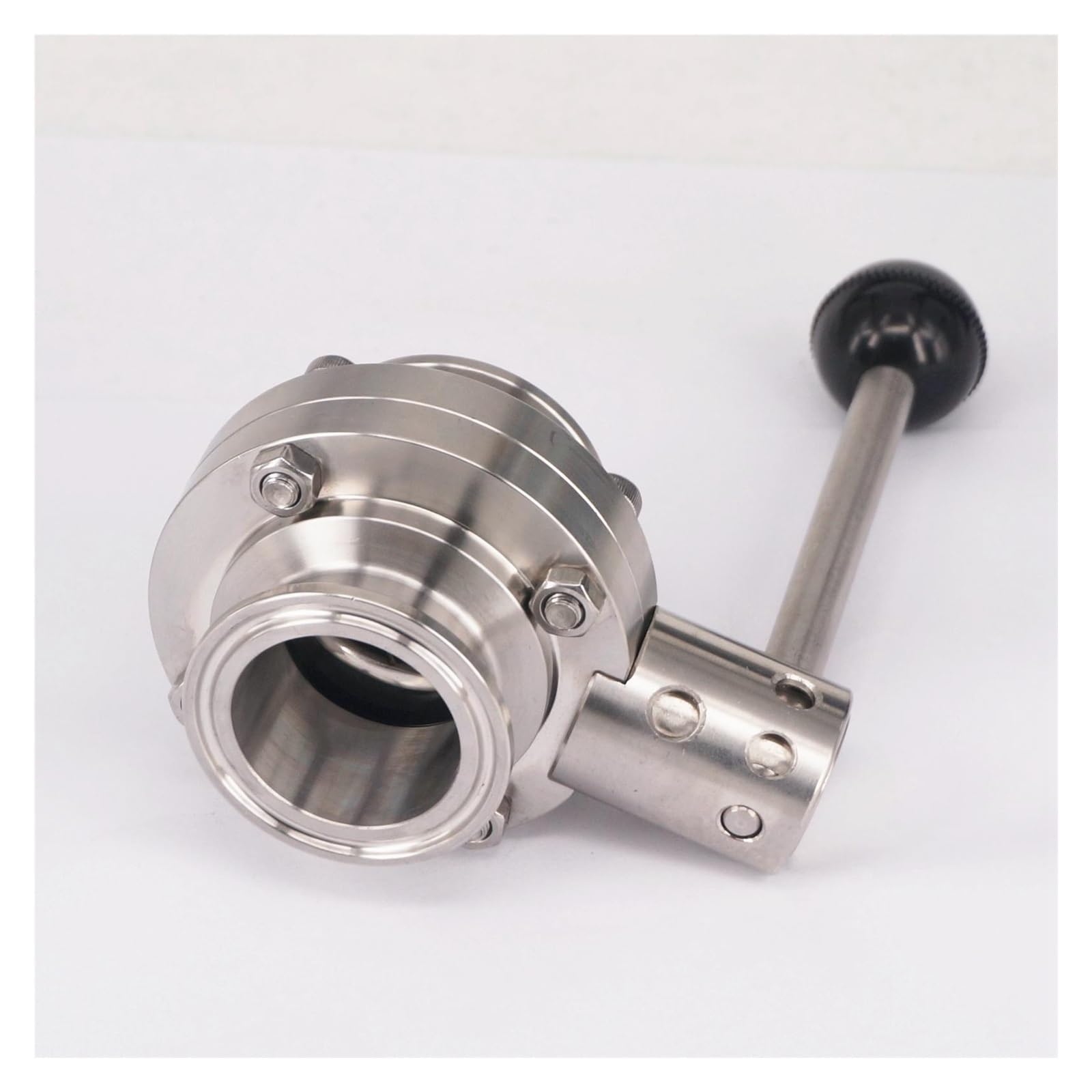 Válvula de mariposa de triple abrazadera sanitaria de acero inoxidable SS304 de 1-1/2 "38 mm for elaborar cerveza y productos lácteos