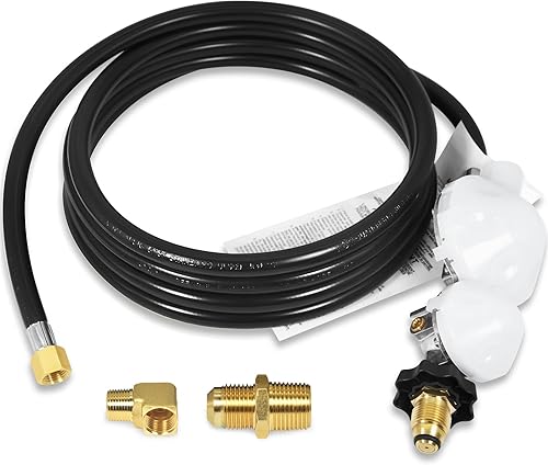 Manguera de propano F273684 de 12 pies compatible con calentador Mr F273684 Buddy Heater F27368 manguera de propano con regulador para RV, brill,