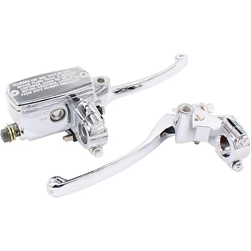 XtremeAmazing Universal Handlebar 7/8 Inch 22mm Hydraulic Brake Control Master Cylinder Clutch Lever for Motorcycle Pit Dirt Bike Left and Right Set Silver