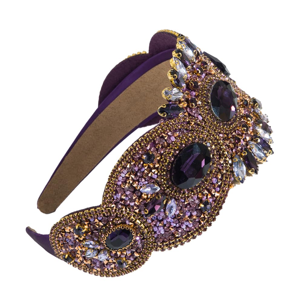 Haarbänder für Frauen Strass Stirnbänder Strass Breit Haar Hoop Haarband Glitzer Stirnband für Damen Strass-Stirnband Bling Vintage Barock Stirnband Crystal Haarband mit Strasssteinen