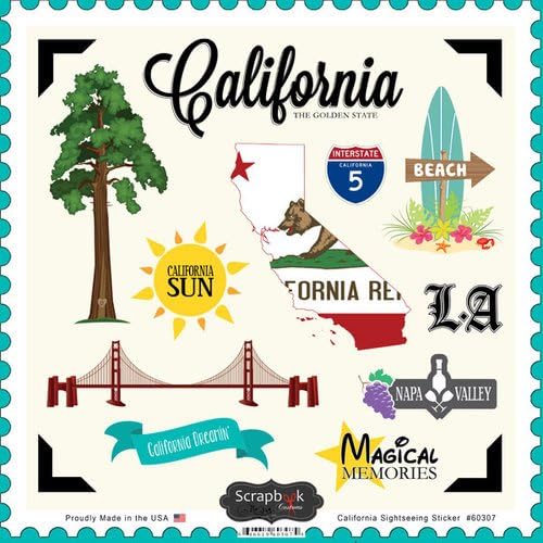 Paper House North Carolina Travel Scrapbook Stickers - 2D Dimensional Vacation Themed Stickers For Crafting