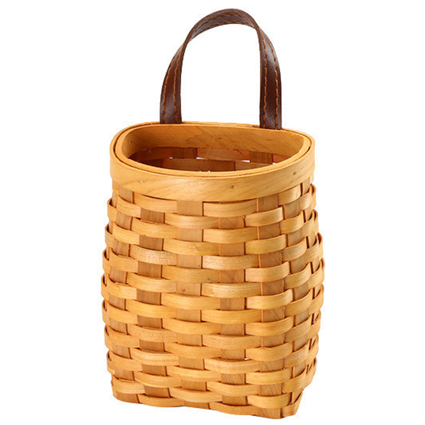 Cesta colgante de mimbre decorativa para organizar verduras en cocina y cosméticos en baño