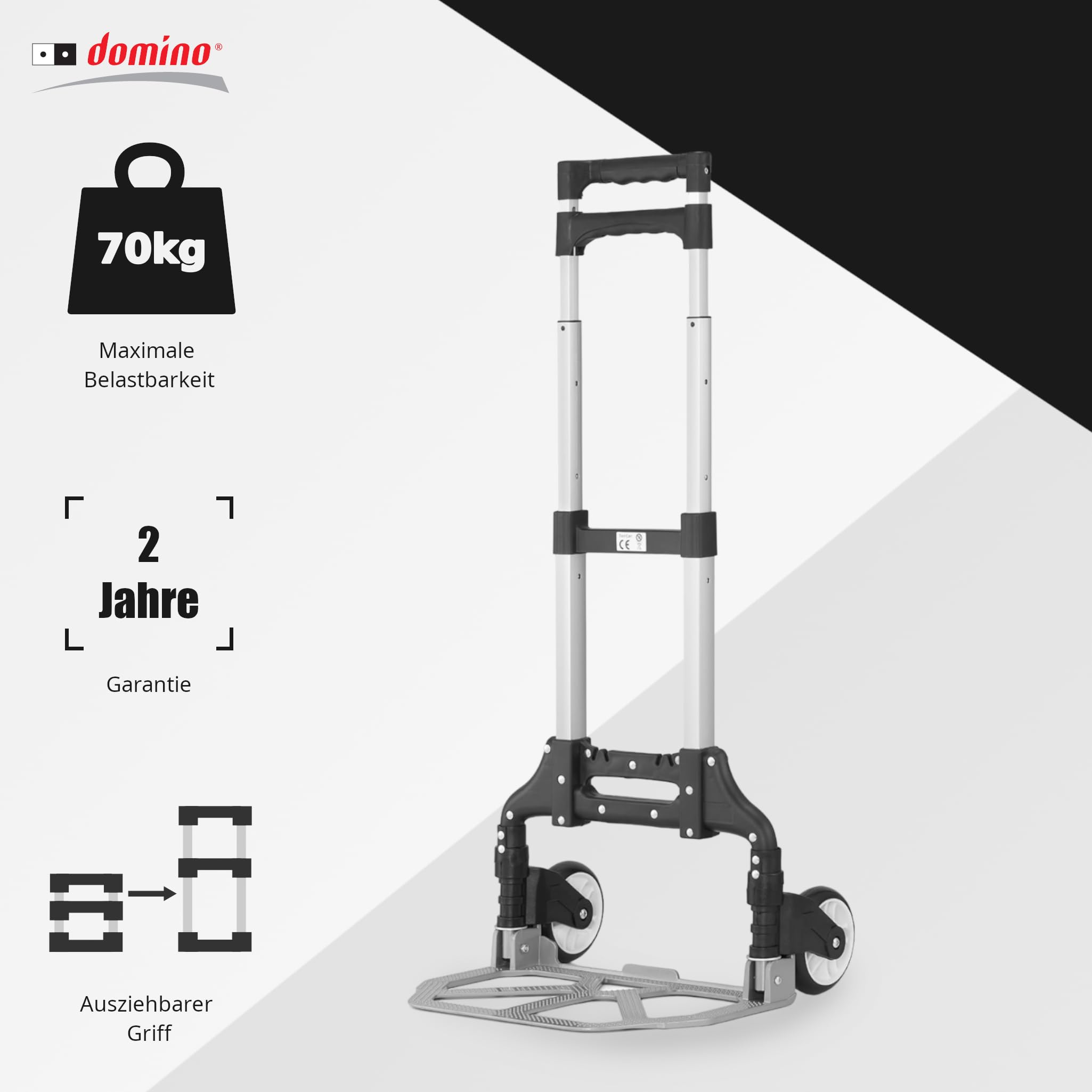 Chariot de transport pliable | Chariot à main diable pliable | Charge maximale : 70 kg