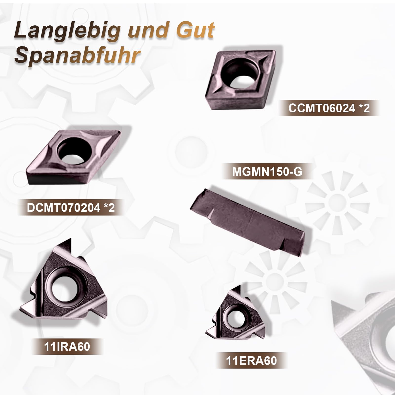 10mm Drehmeißel Set für Drehmaschine, 21 Stück Drehwerkzeughalter mit Wendeschneidplatten Werkzeughalter Set, CNC Drehstahl Zubehör für Metallbearbeitung