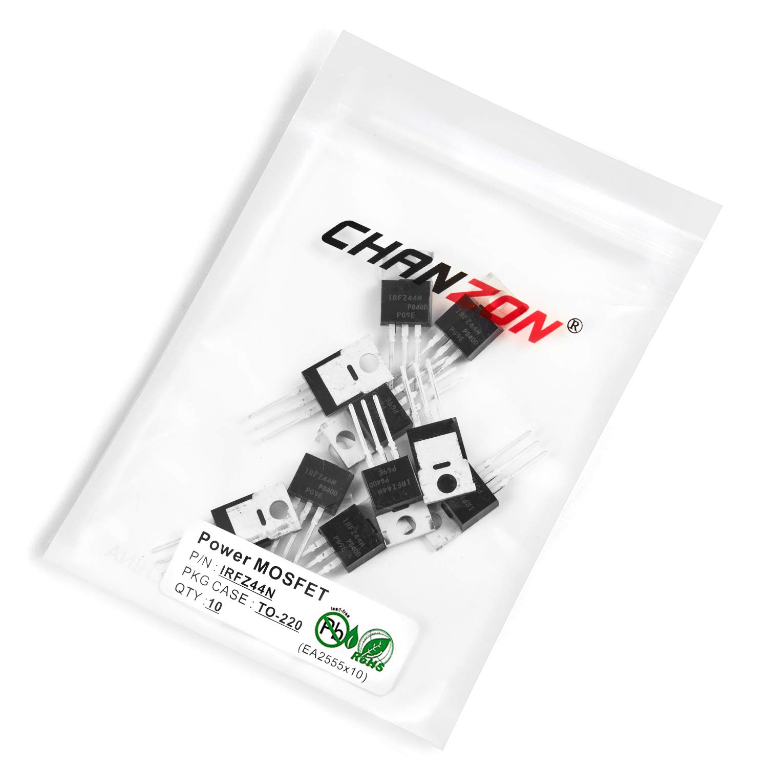 Chanzon 10 szt. IRFZ44N TO-220 Power Sic MOSFET Tranzystor 49A Mosfets Tranzystor