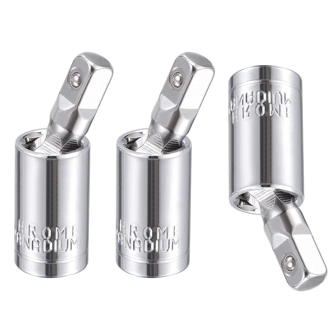 TA-VIGOR 3Pcs 1/4 Inch Drive Universal Joint Swivel Socket, Cr-V Steel Deep Socket Adapter with 360° Swivel Connection