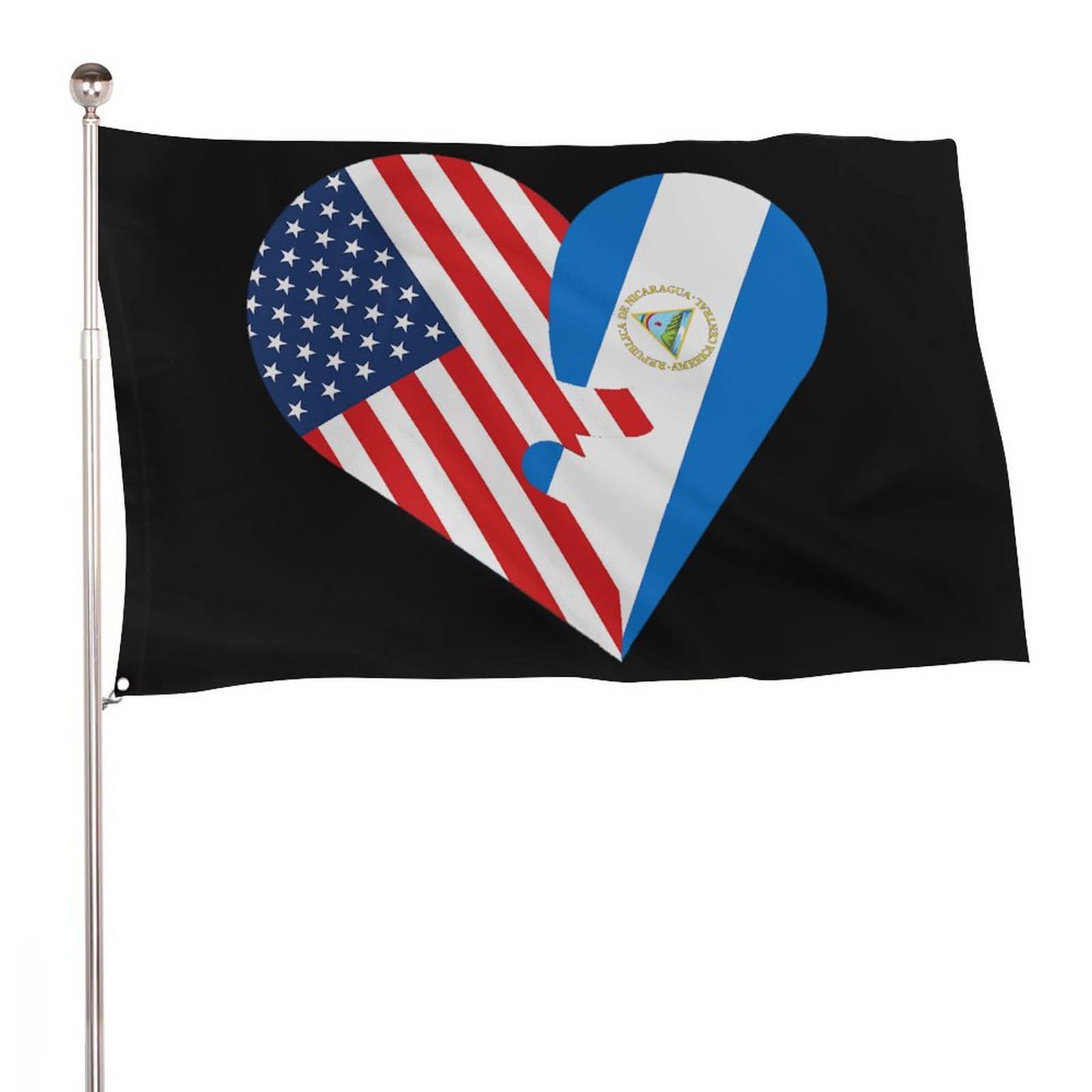 Décoration drapeau américain et nicaraguayen grand format 1,5x2,4m