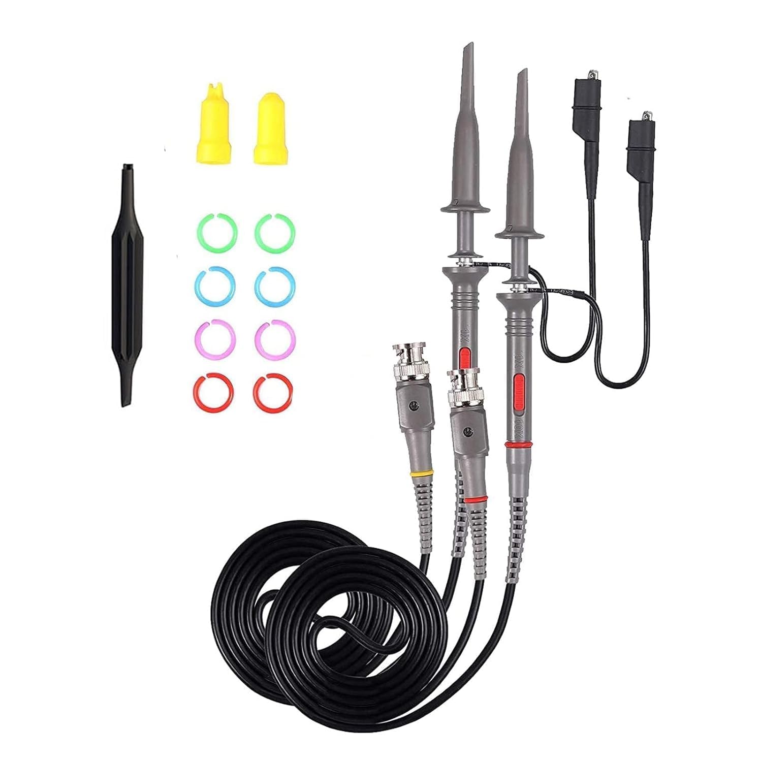Universal Oscilloscope Probe with Accessories Kit 100MHz Oscilloscope Clip Probes with BNC to Minigrabber Test Lead Kit-image-35