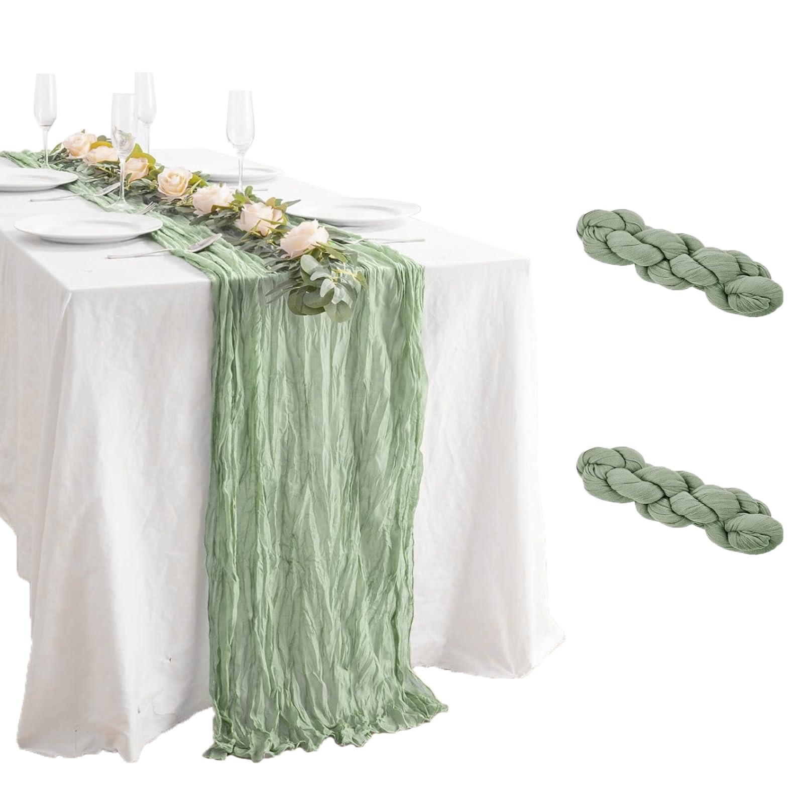 Gonna Da Tavolo In Tulle Con Farfalla - Perfetta Per Matrimoni, Feste E Banchetti - 275x77 Cm - Foto 9