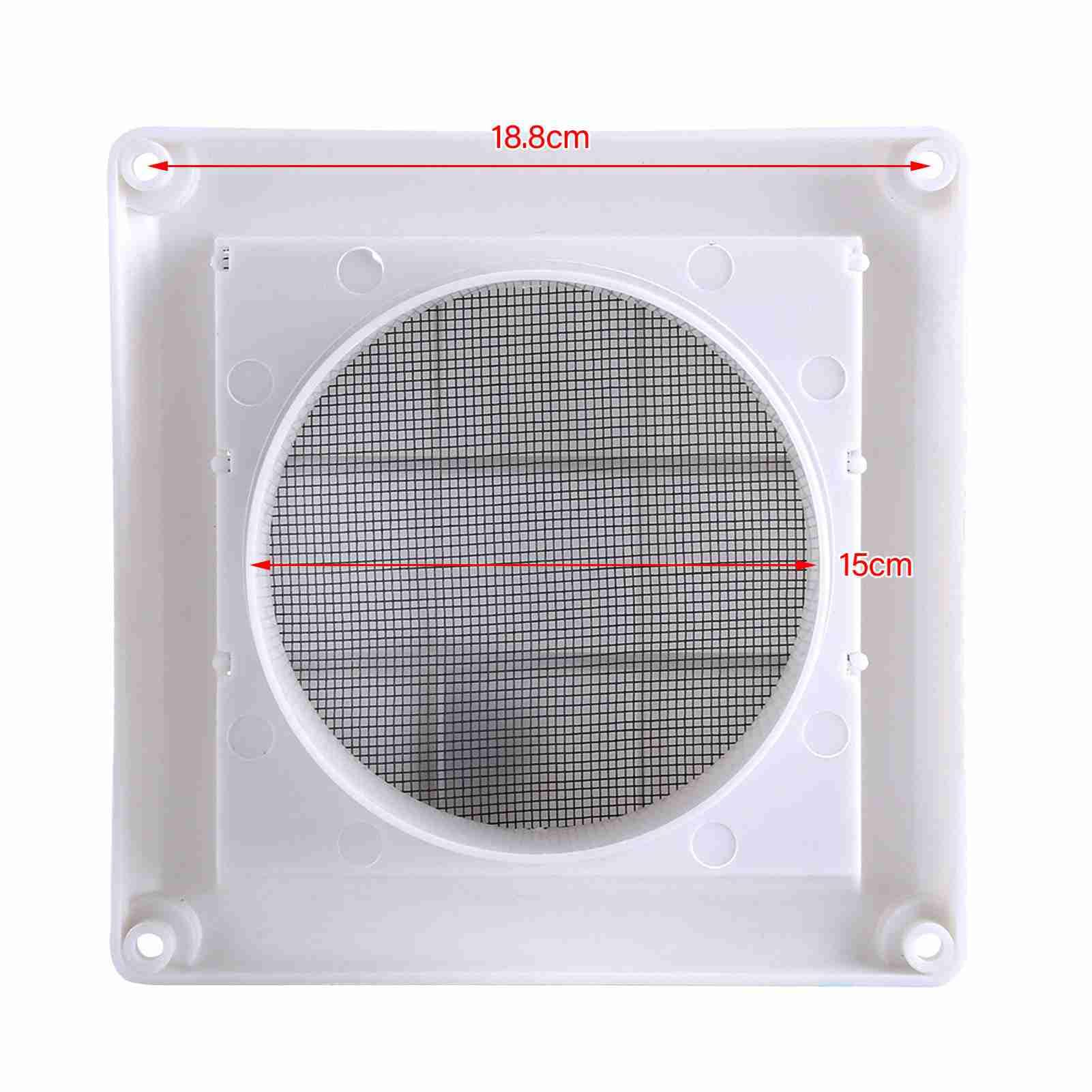 Milltrip Gravity Wall Grille, Plastic Air Vent Grille Cover with Non-Return Shutter and 15cm Round Spigot - Image 2