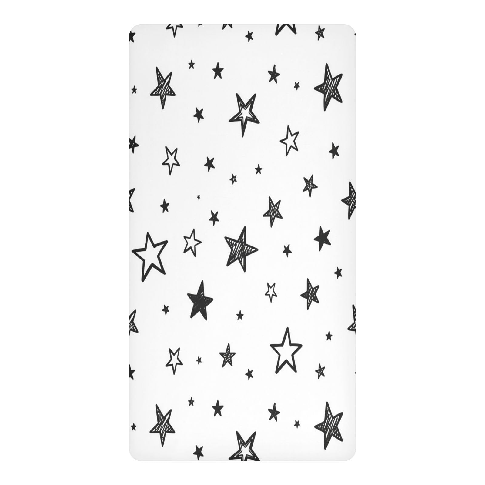 BOESI Sketch Star Waterproof Crib Sheet,Fitted Mattress Protector