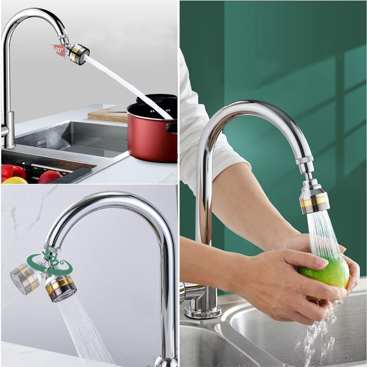 Swivel Faucet Aerator, Dual-function Rotating Kitchen Sink Nozzle, 360 Angle Attachment for Sink Aerator