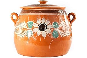 Olla De Barro Frijolera 3.5 Qt, Traditional Mexican Earthenware Bean Pot