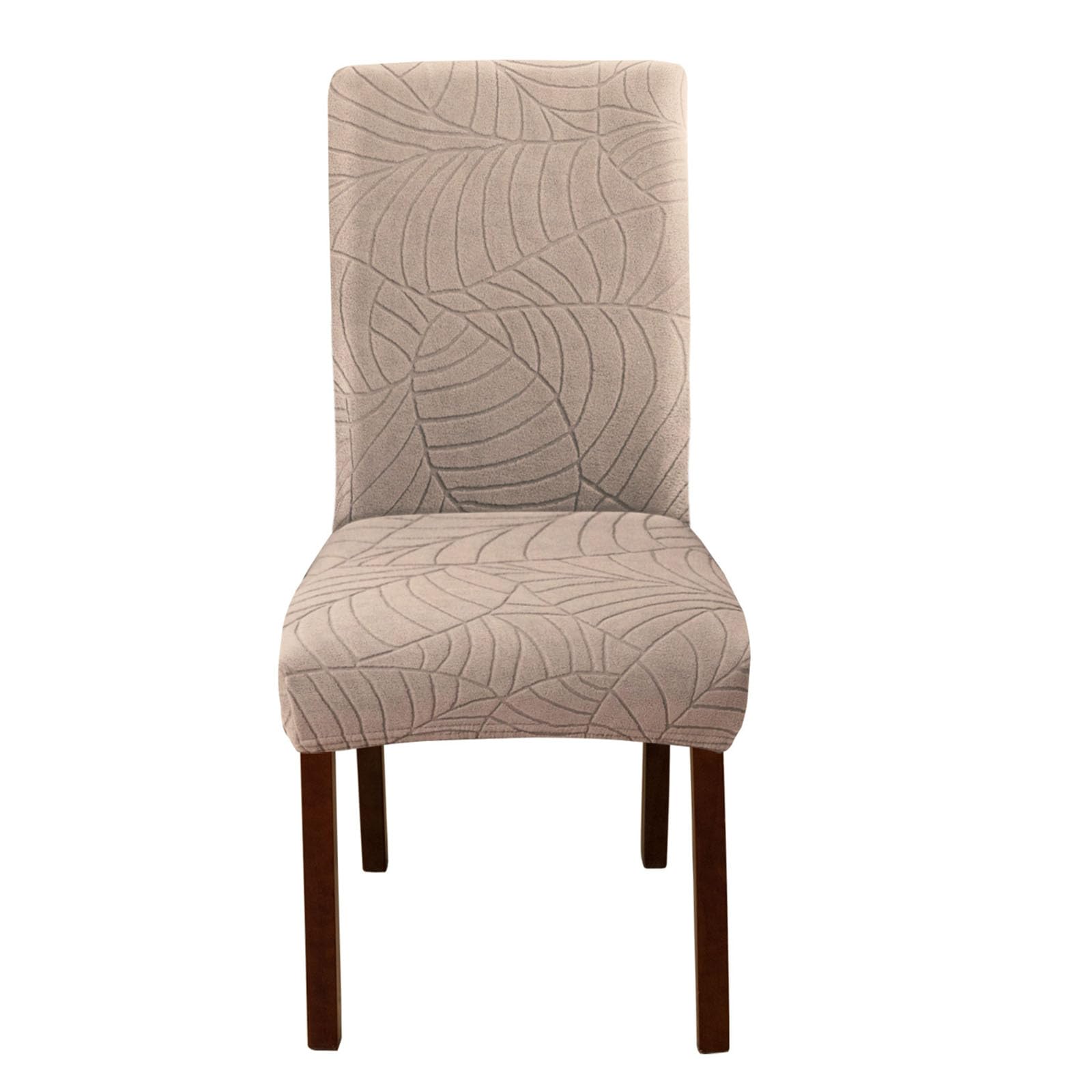 Msioytog Leaves Pattern High Backrest Chair Cover Elastic Wrinkled Resistant Polyester Slipcover for Dining Chair Machine Washable High Backrest Dining Slipcover
