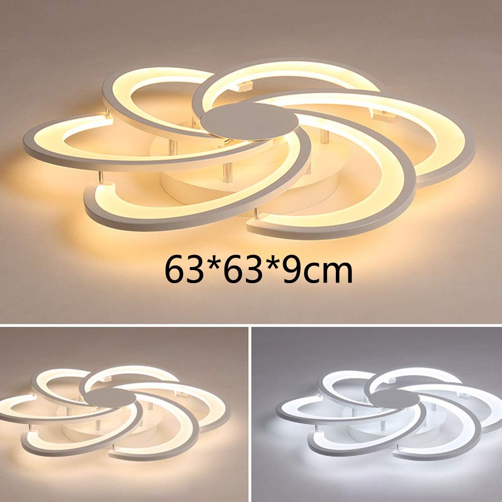 Feuilles Plafón LED para Salón 54 W Diseño Moderno 6 Llamas Plafón Interior Decorativo Plafón para Pasillo, Dormitorio, Cocina Luz Blanca 6000 k Comfortable Anniversary