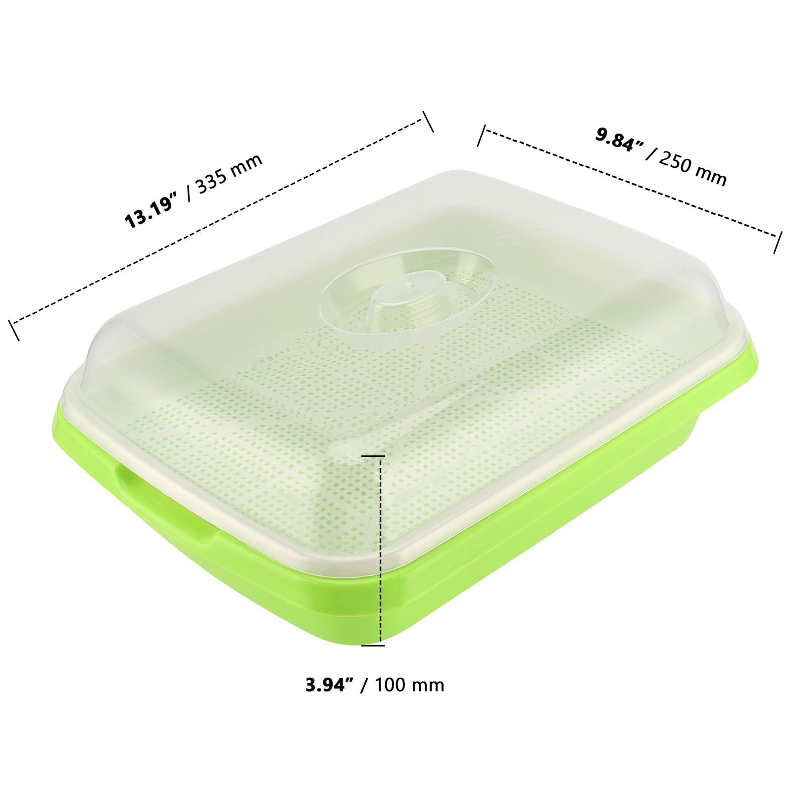 ZOENHOU Lot de 10 plateaux de germination de graines avec couvercles, 33,5 x 25 x 10 cm, plateaux de germination hydroponique, pour germination de germination de serre, herbe de blé, micropousses