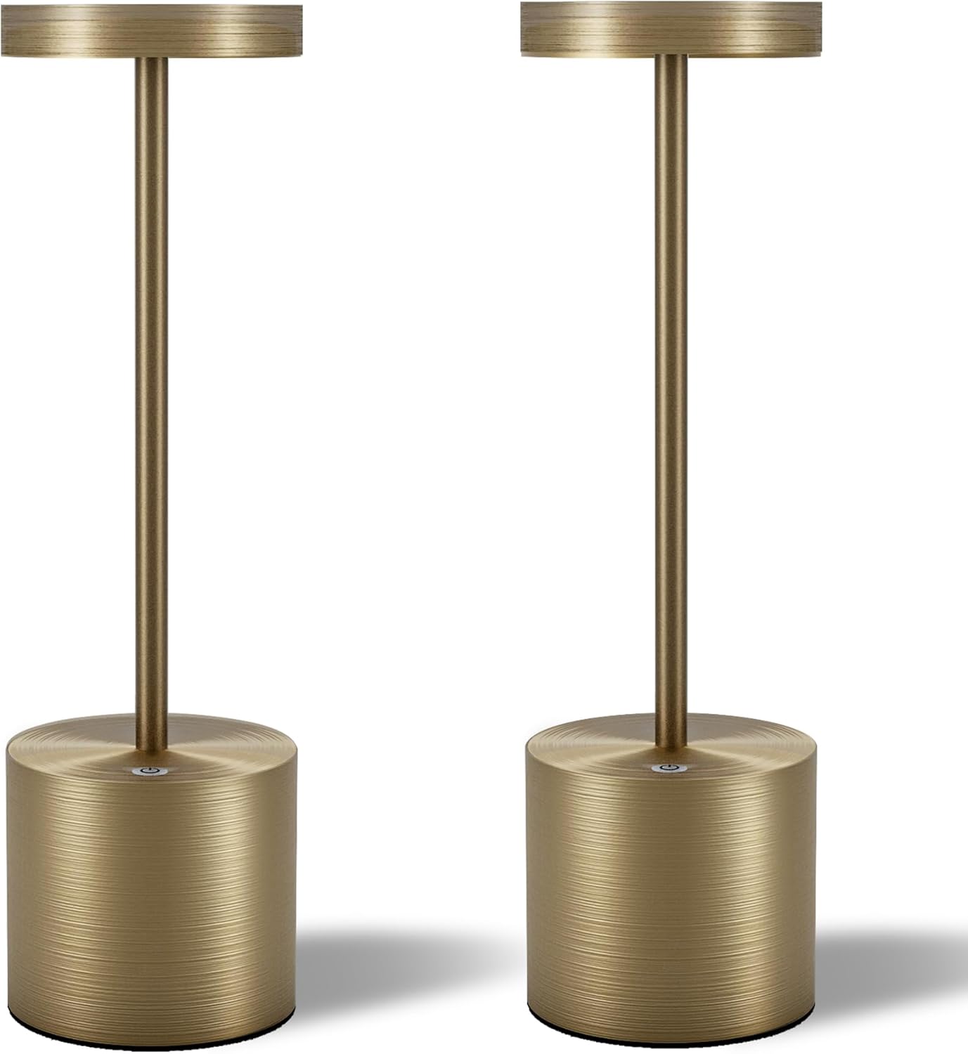 LED Cordless Table Lamps Set of 2, 5000mAh Portable Rechargeable Battery Powered Lamp, 3 Color Stepless Dimming Table Lamps,Table Light for Restaurant/Cafe/Bedroom. (Brushed Bronze)