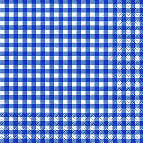 Preisvergleich Produktbild Motivserviette 33x33cm Karo d.blau