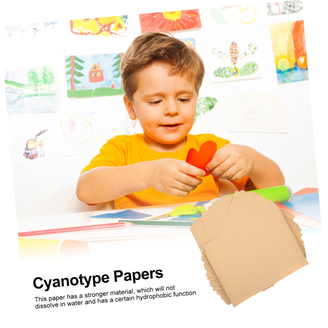 Hohopeti 100 Pcs Papier Kraft A4 210 G/m² pour Dessin et Peinture Texture Épaisse, Résistant aux Griffes, Garçon et Filles