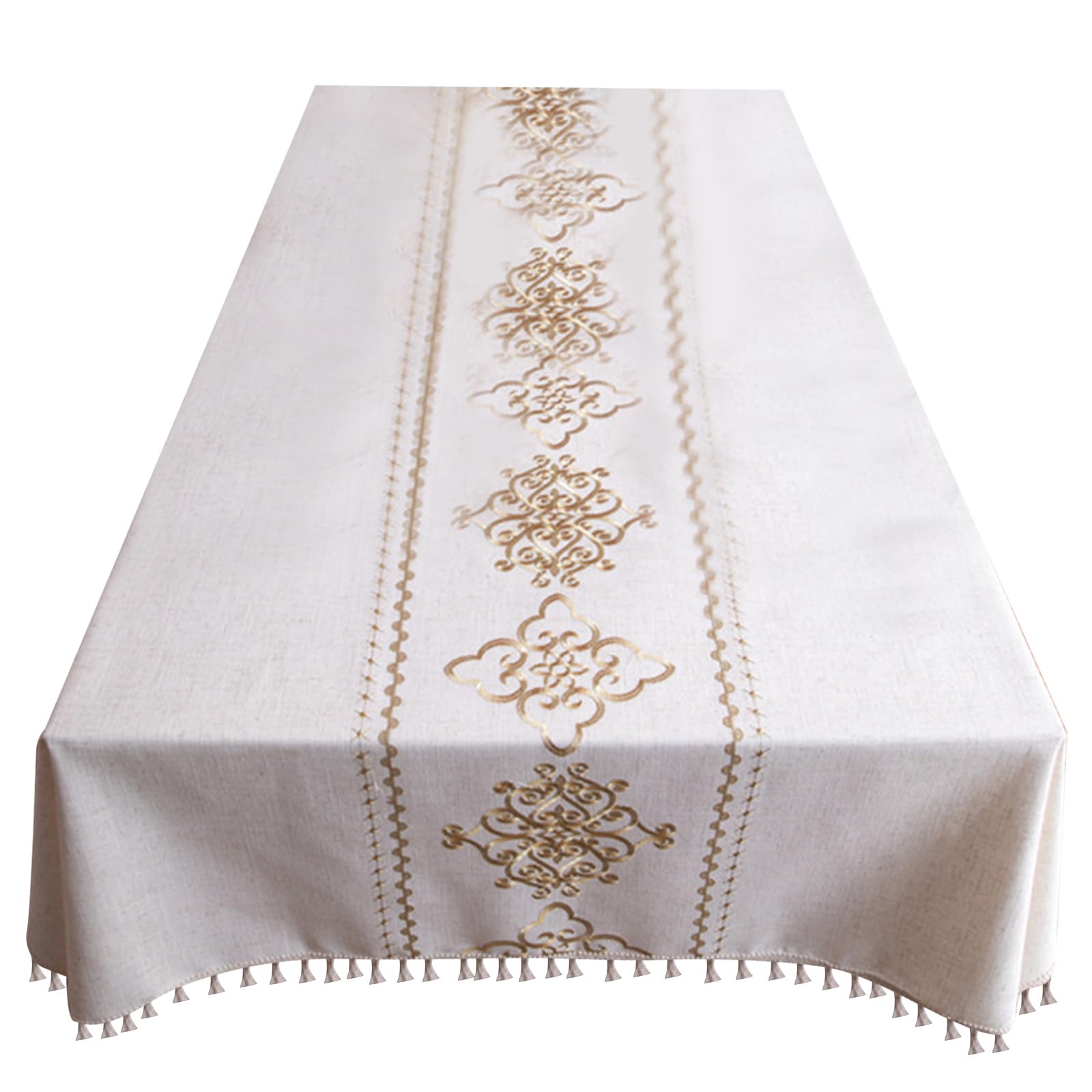 Tsophreniq Print Tablecloth Cotton Linen with Tassels Rectangular for Dining Table Wedding Background Decoration Coffee Casual Elegant Tablecloth
