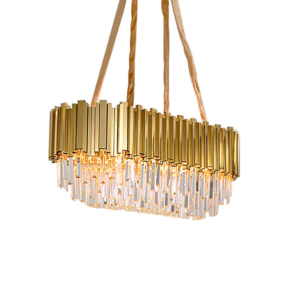 KXEcoLife Modern Plated Crystal Chandelier,Bedroom Dining Living Room Lights,E14 Nordic Light Luxury Chandelier Lights,Duplex Building Villa-Electroplating 60 * 30 35cm