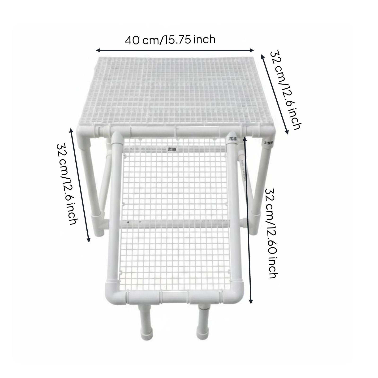 para Reptiles Soporte para Tortugas Superficie Adaptable para Acuario Diseño Funcional de Plástico Adecuada para Reptilarios y Ambientes de Tortugas, Blanco, 40 32 32 Cm