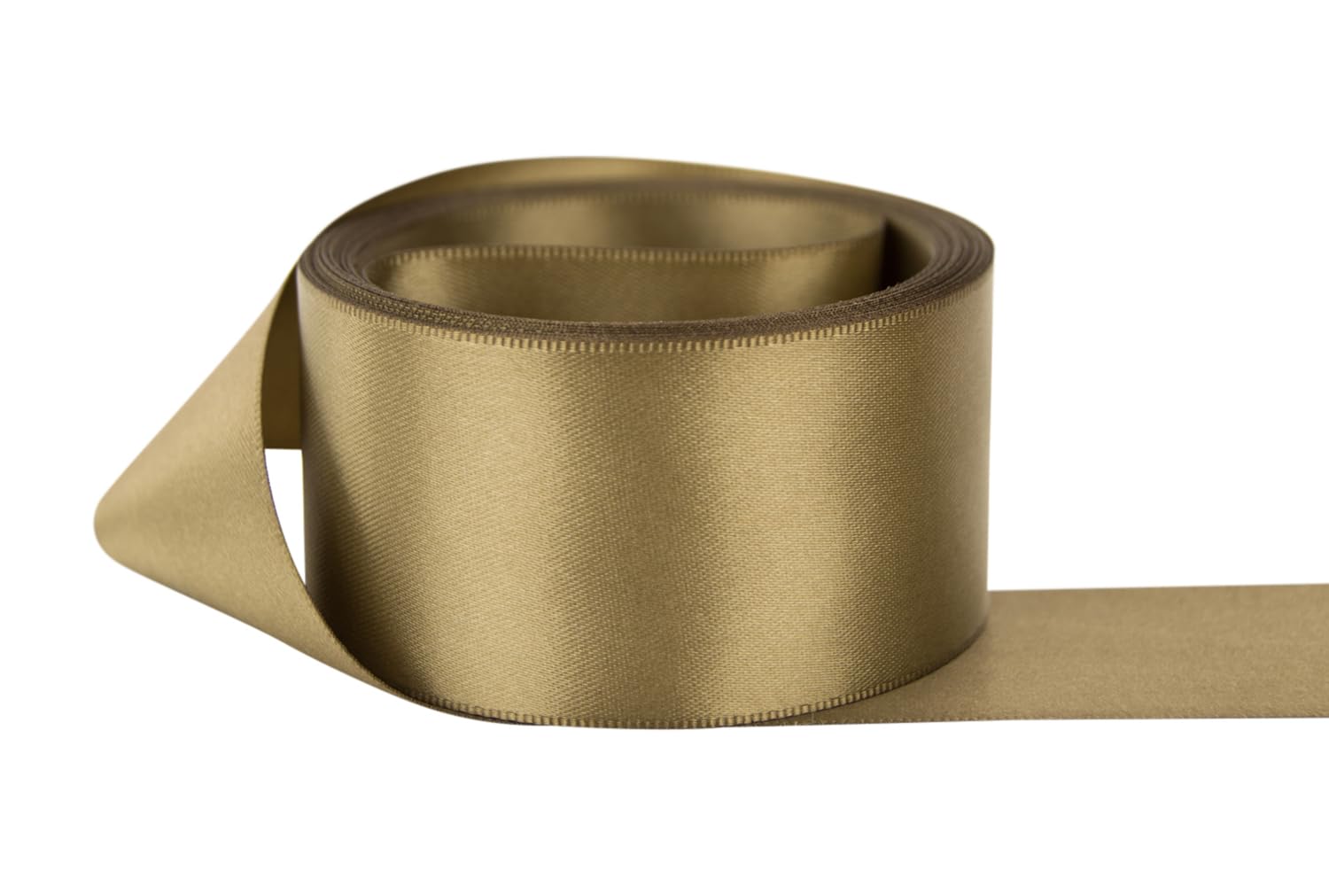 Ribbon Bazaar Double Faced Satin - Premium Gloss Finish - 100% Polyester Ribbon for Gift Wrapping, Crafts, Scrapbooking, Hair Bow, Decorating &amp; More - 7/8" Café au Lait 50yd Spool
