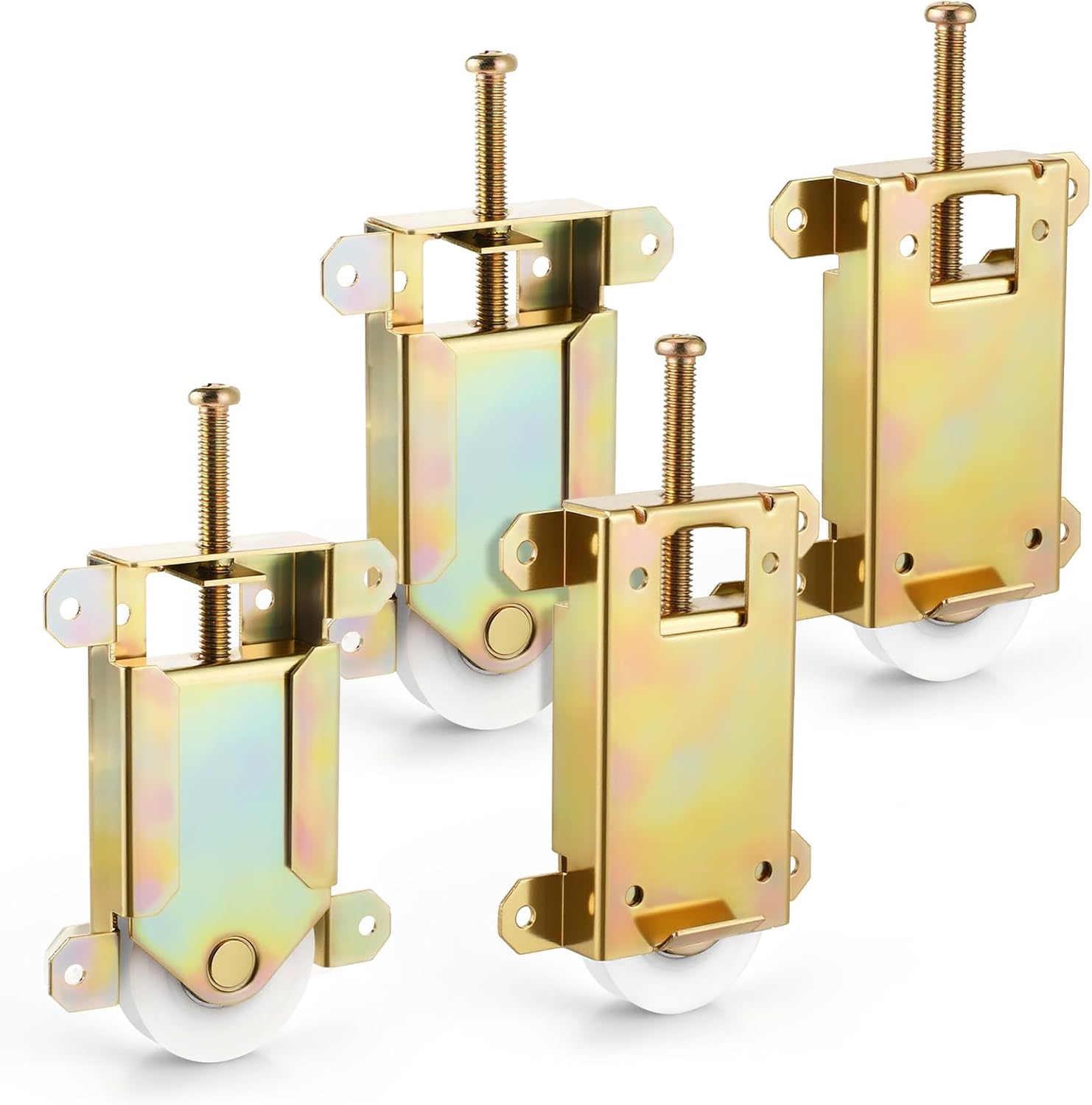 4 PCS Sliding Mirror Closet Door Roller Wheels Replacement Assembly Shower Door Rollers Replacement 1-1/2 Inch Nylon Concaved Ball Bearing Wheels, 2-1/2 Inch Hole Centers for Glass Screen Closet