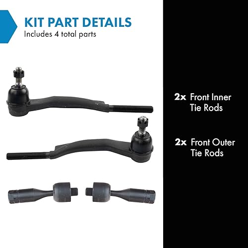 Vista 942 de TRQ - Juego de barras de acoplamiento delanteras interiores y exteriores